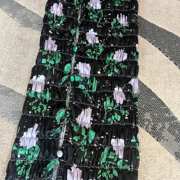 Amy Crookes Black Shirred Midi Dress - Picture 8 of 9